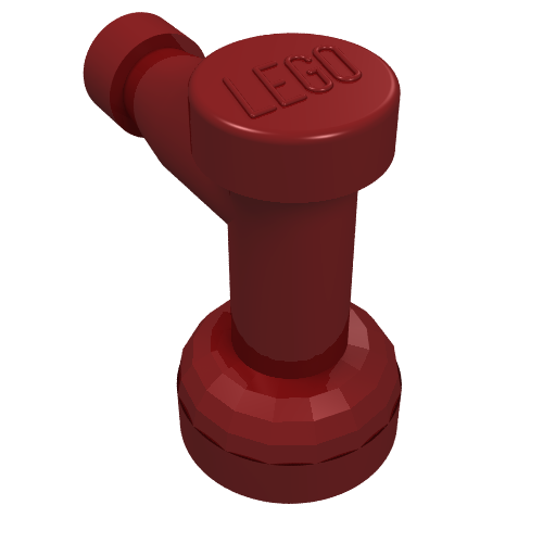 Tap 1 x 1 with Hole in Spout (Dark Red)