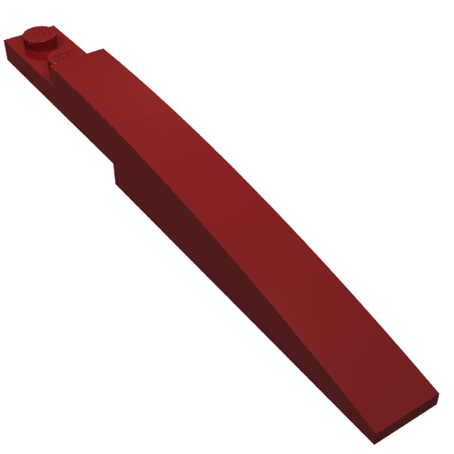 Brick Curved 10 x 1 [Asymmetric Inside Ridges] (Dark Red)
