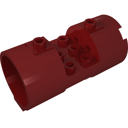 Cylinder 3 x 6 x 2 2/3 Horizontal Solid Studs (Dark Red)