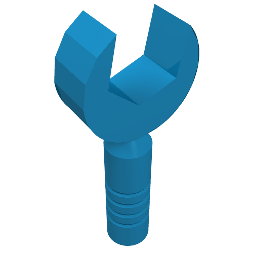 Tool Wrench / Spanner Open End [3-Rib Handle] (Dark Azure)
