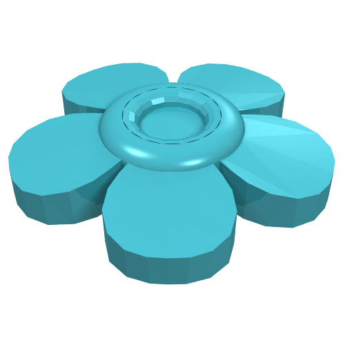 Headwear Accessory Flower with 5 Smooth Petals and Pin (Medium Azure)
