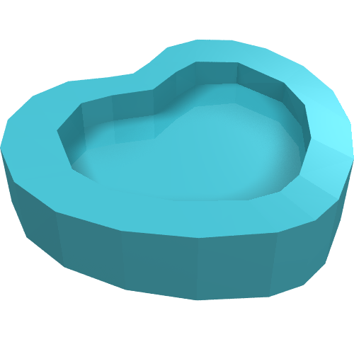 Headwear Accessory Heart with Pin (Medium Azure)