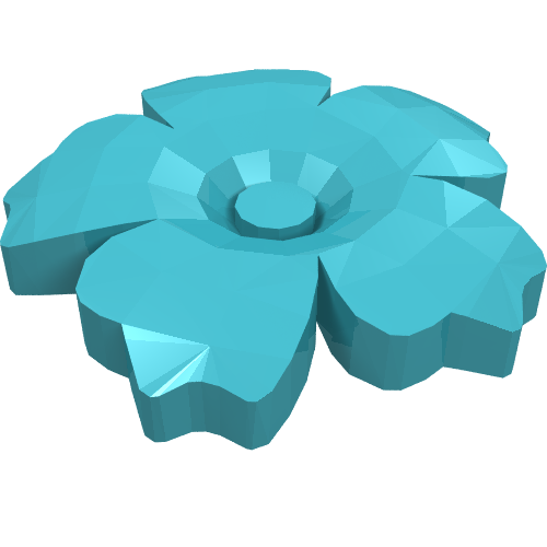 Headwear Accessory Flower with Serrated Petals and Pin (Medium Azure)