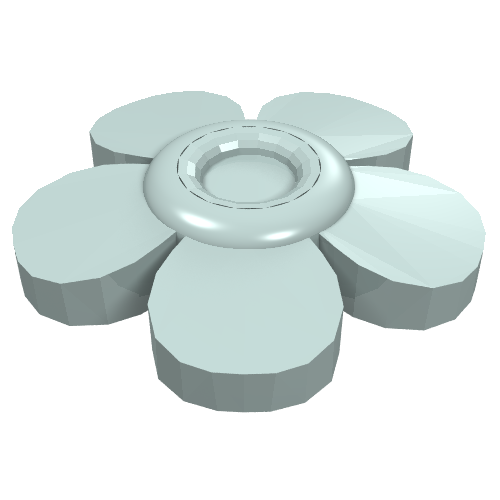 Headwear Accessory Flower with 5 Smooth Petals and Pin (Light Aqua)