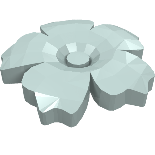 Headwear Accessory Flower with Serrated Petals and Pin (Light Aqua)