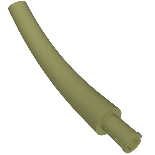 Animal Body Part / Plant, Tail / Neck / Branch / Trunk, Middle Section with Pin, Round Pin Hole (Olive Green)