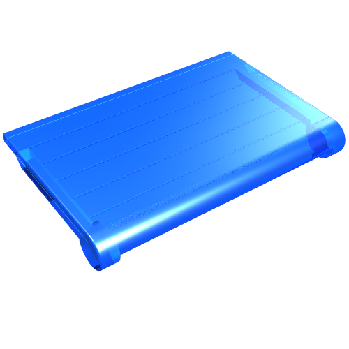 Glass 2 x 3 for Hinge Car Roof 4 x 4 Sunroof with Ridges (Trans-Dark Blue)