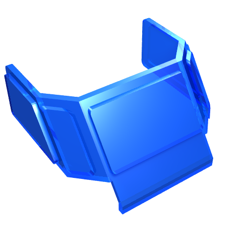 Glass for Train Front Sloping Top (Trans-Dark Blue)