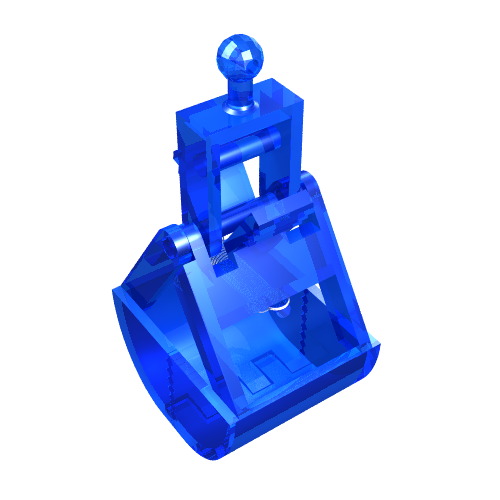 Crane Bucket [Complete Assembly] (Trans-Dark Blue)