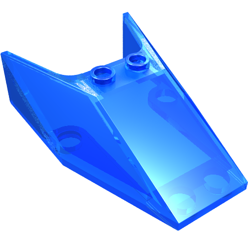 Windscreen 6 x 4 x 1 1/3 with Hollow Studs (Trans-Dark Blue)