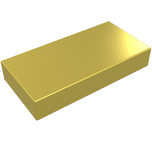 Tile 1 x 2 with Groove (Chrome Gold)