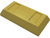 Tile Special 1 x 2 with Sloped Walls AKA Money / Gold Bar [Ingot] (Chrome Gold)
