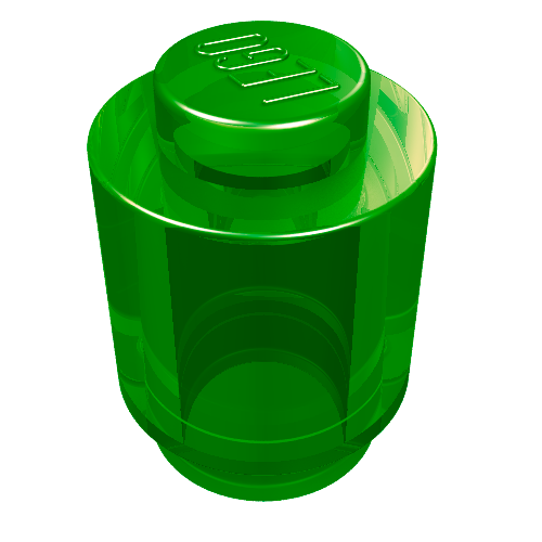 Brick Round 1 x 1 Solid Stud (Trans-Green)