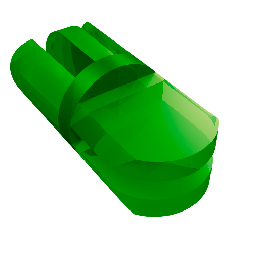 Arm Piece 90° Turn [2 / 3 Fingers] (Trans-Green)