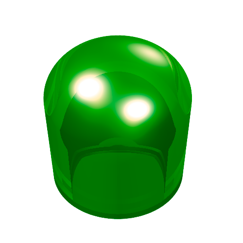 Brick Round 1 x 1 x 2/3 Light Bulb Cover (Trans-Green)