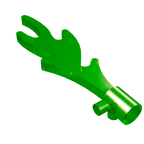 Wave / Flame Rounded with Base Pegs (Trans-Green)