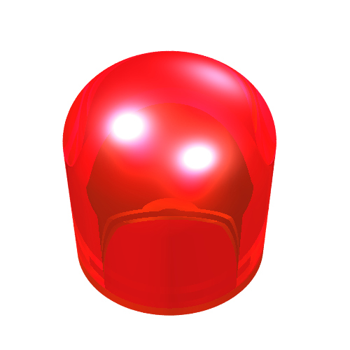 Brick Round 1 x 1 x 2/3 Light Bulb Cover (Trans-Red)