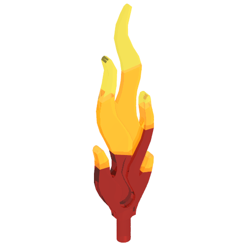 Wave / Flame Rounded Large with Marbled Trans-Orange Pattern (Trans-Red)