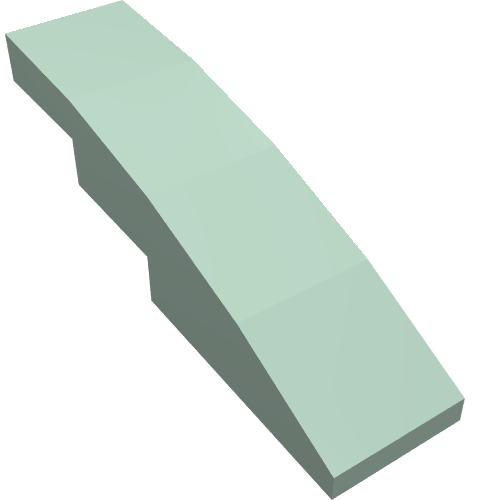 Brick Curved 4 x 1 No Studs [Stud Holder with Asymmetric Ridges] (Sand Green)