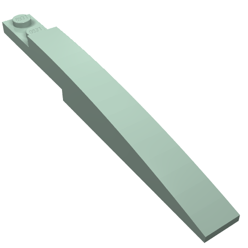 Brick Curved 10 x 1 [Asymmetric Inside Ridges] (Sand Green)