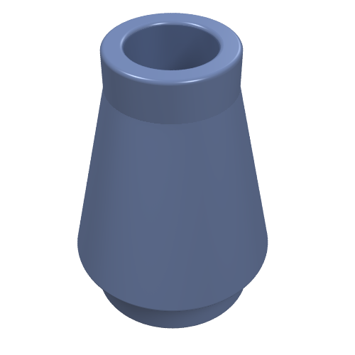 Cone 1 x 1 [No Top Groove] (Sand Blue)
