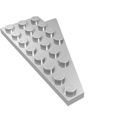 Wedge Plate 8 x 4 Wing Left (Chrome Silver)