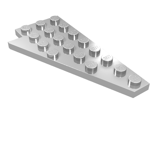 Wedge Plate 8 x 4 Wing Right with Stud Notch (Chrome Silver)