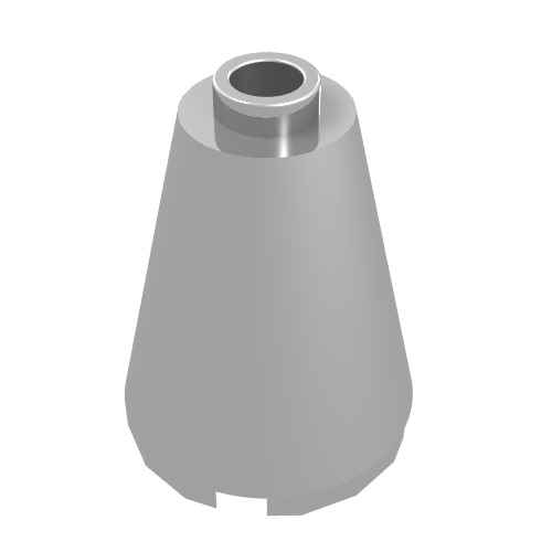 Cone 2 x 2 x 2, Open Stud (Chrome Silver)
