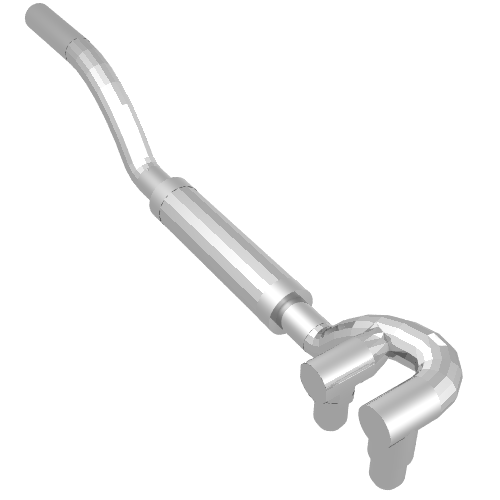Exhaust Pipe Twin Inlet 11L Left (Chrome Silver)