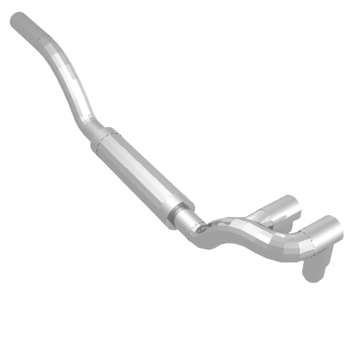 Exhaust Pipe Twin Inlet 11L Right (Chrome Silver)