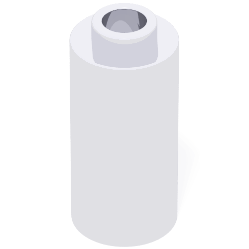 Brick Round 1 x 1 x 1 2/3 (Chrome Silver)