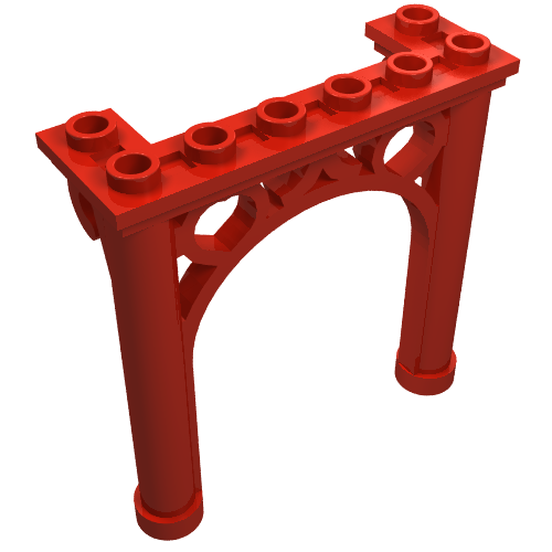 Brick Arch 2 x 6 x 5 Ornamented (Red)