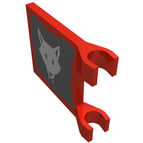 Flag 2 x 2 Square with Wolfpack Print (Red)