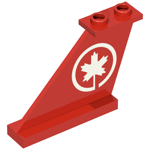 Tail 4 x 1 x 3 with White Air Canada Logo Print on Both Sides (611-2) (Red)