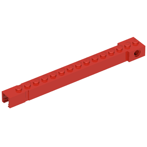 Crane Arm Outside, Wide, 15 Studs, End Notch (Red)