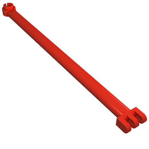 Hinge Bar 12L with 3 Fingers and Open End Stud (Red)