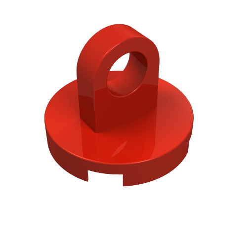 Tile Special Round 2 x 2 - Thin Lifting Ring (Red)