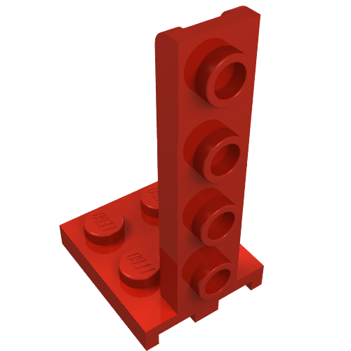 Bracket 2 x 2 - 1 x 4 (Red)