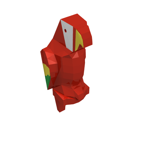 Animal, Bird, Parrot with Coloured Feathers Print (Red)
