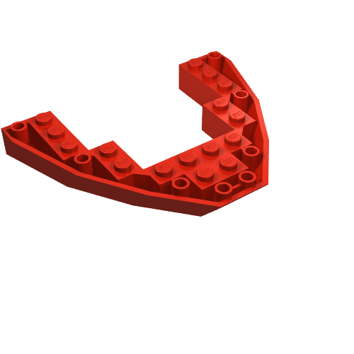 Brick Wedged, Sloped Inverted 8 x 10 x 1 Boat Bow (Red)