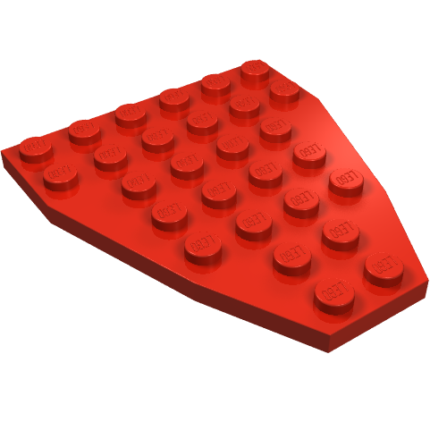 Wedge Plate 7 x 6 Boat Bow without Stud Notches (Red)
