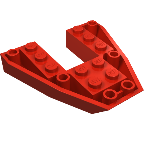 Brick Wedged, Sloped Inverted 6 x 6 x 1 Boat Bow (Red)