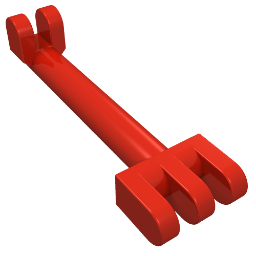 Hinge Bar 2.5L with 2 and 3 Fingers on Ends (Pantograph Shoe Holder) (Red)