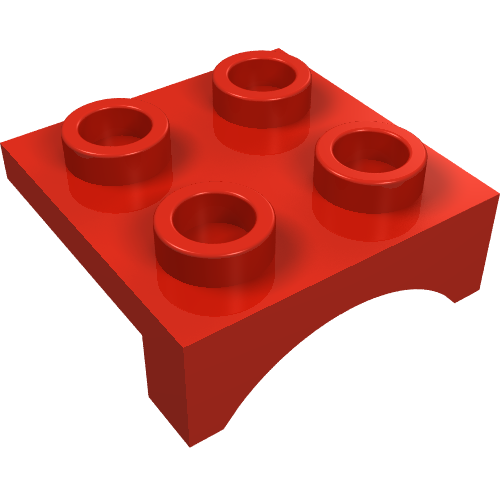 Motor Cover, 9V Micromotor 2 x 2 (Red)