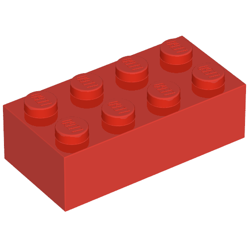 Brick 2 x 4 without Cross Supports (Red)