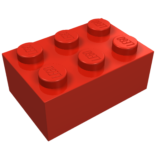Brick 2 x 3 without Cross Supports (Red)