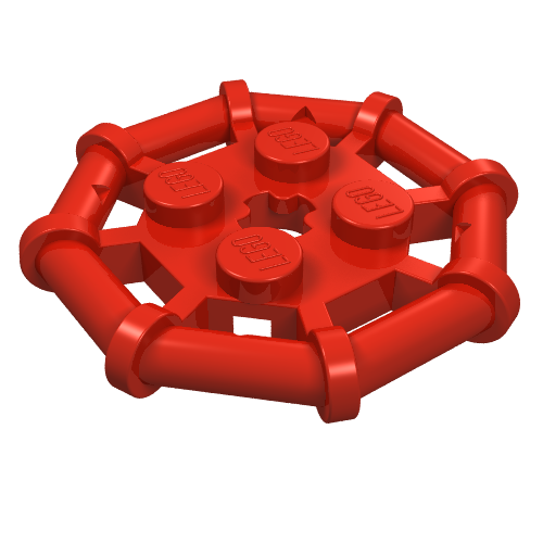Plate Special 2 x 2 with Bar Frame Octagonal (Red)