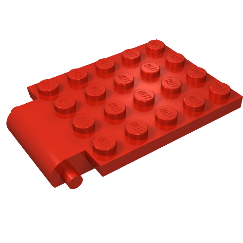 Plate Special 4 x 6 x 2/3 with Trap Door Hinge (Red)