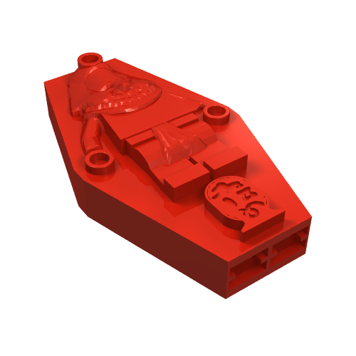 Sarcophagus Lid 2 x 4 x 6 with Mummy Relief [Plain] (Red)