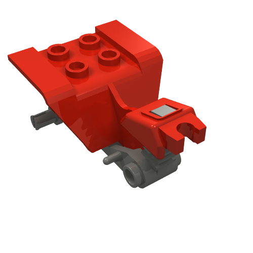 Vehicle Body, Tricycle Body Top with Dark Gray Chassis (Red)